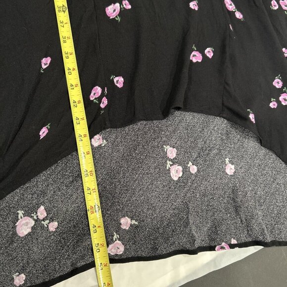 Equipment‎ Femme Womens Slip Dress L Black Floral Print Maxi High Low Elegant - Picture 8 of 12